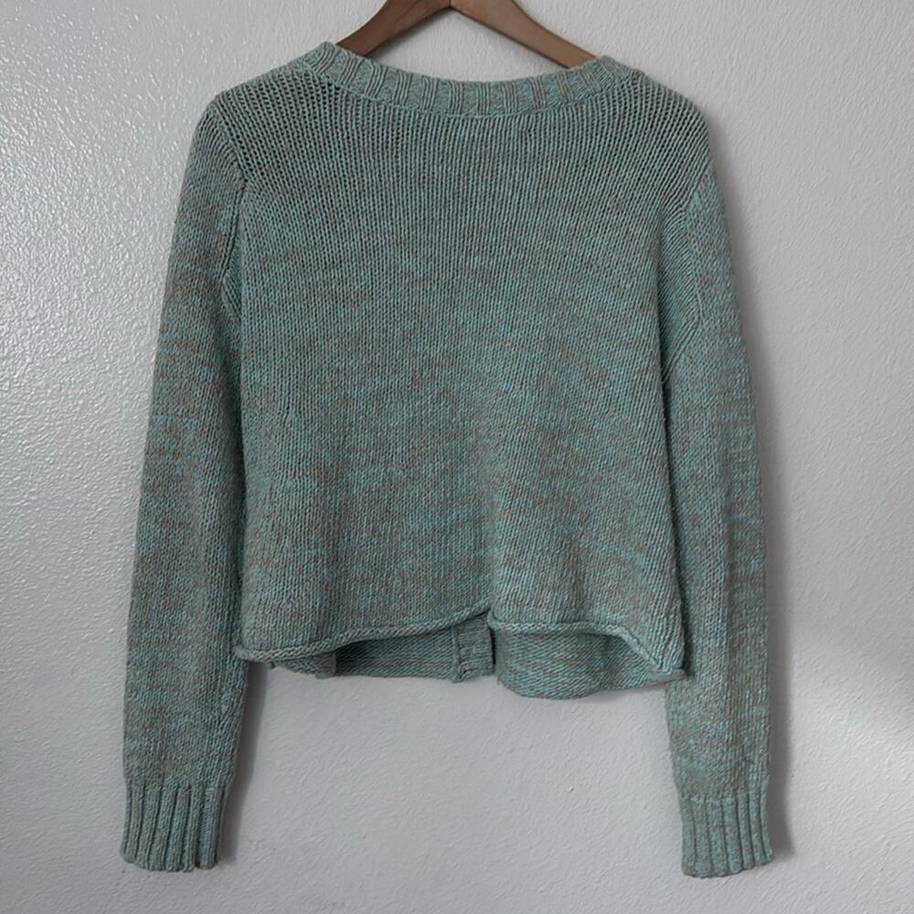 Dannijo L Cropped Cardigan With Pearl Buttons in Blue & Grey Heather - Picture 10 of 11